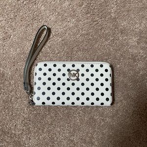 Micheal Kors Polka Dot Wallet with Wristlet